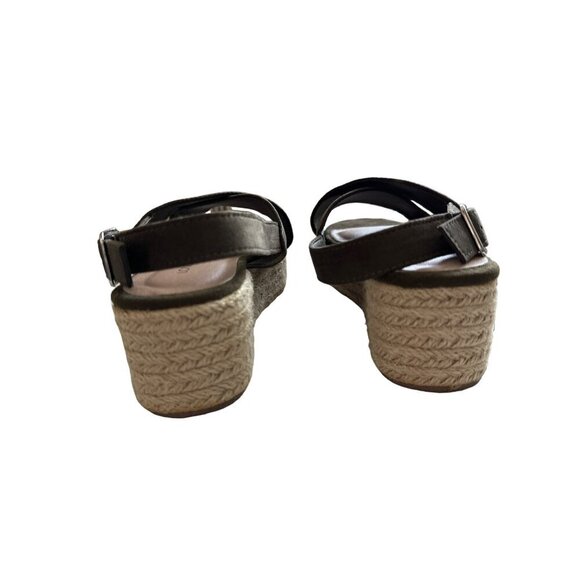 London Rag Green Espadrilles Sandals NEW Leather Crossover Straps Slingback 8 - Picture 3 of 10